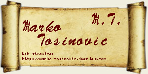 Marko Tošinović vizit kartica